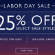 Additional 25% off all sale styles with code LABOR